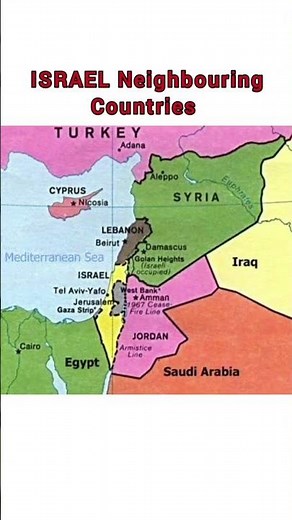 Israel neighbouring countries in map