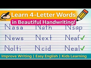 4 Letter Words in English Writing ✍️ | Handwriting & Calligraphy for Kids