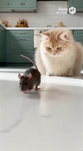 Cat chasing mouse 🐁 #viral #cat #funny #shortvideo #wildlife #funnyvideo #animals #cute #mouse