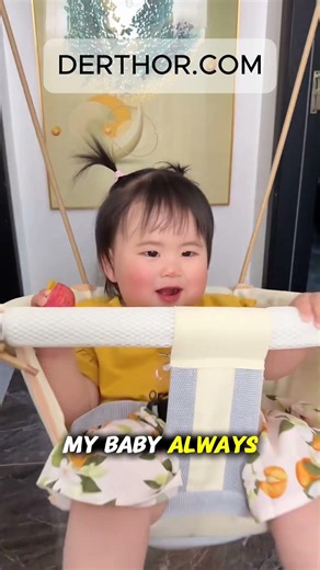 Dad bought a swing for my baby, which is great for keeping the baby entertained at home