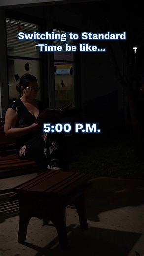 Standard time: when you’ve got the book, but not enough light. 📚🌑😔 | St. Johns County Public Library