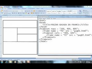 FRAMES. PARTE 09. EJEMPLO DE LA PROGRAMACION DE UNA PÁGINA WEB DE CINCO FRAMES.