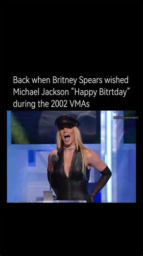 History Shockers on Instagram: "At the 2002 MTV Video Music Awards, held on August 29, 2002—Michael Jackson’s 44th birthday—Britney Spears came on stage with a cake and a small trophy to honor him. In her speech, she called Jackson the “Artist of the Millennium” while wishing him a happy birthday. When Jackson walked on stage, he seemed to believe he had been officially given an “Artist of the Millennium Award.” He delivered an emotional acceptance speech, thanking God, his mother, and his fans.