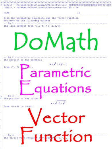 DoMath-Calculus : Parametric Equations & Vector Function No66 Classroom : https://classroom.google.com/c/NzY3NTMxMjkwNzIy?cjc=pap554hu Index : https://docs.google.com/document/d/1IKXkmRWEiaM2nM74DXluMifFUscSnwsjpxEqG-8cvSM/edit?usp=sharing Questions : https://drive.google.com/file/d/1NcAbm9Po5r4EXma5HrSiaE_JBA2SiUtE/view?usp=sharing Answers : https://drive.google.com/file/d/1Jjsvagl1iW-WPDRB6y4kkce-zmfJN4dT/view?usp=sharing 100