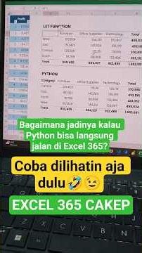 Python di Excel, bisa langsung jalan, tanpa install ini itu #excel #exceltips #spreadsheetmagic