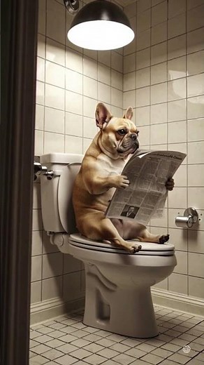 Dog Reading a Newspaper on the Toilet 😂 ‘My Only Free Time #DogMeme #ComedyShorts