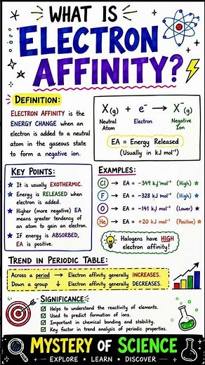⚛️ Electron Affinity Made Easy! 🔬✨ Learn how atoms gain electrons and understand periodic table ....