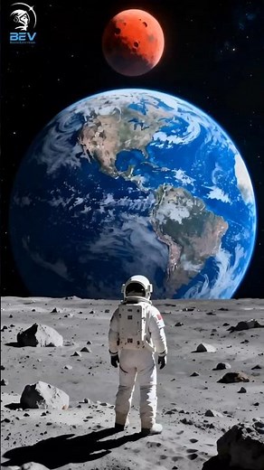 “🌍💥 When a Reddish Planet COLLIDES With Earth — Astronaut’s View From the Moon 🌑🚀”