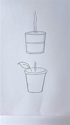 Easy Flower Pot Drawing 🌱 Simple Pencil Sketch for Beginners #shorts