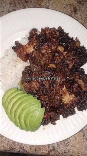 Air Fryer Jerk Cauliflower 🍃🔥 | Homemade Jerk BBQ Sauce & Rice #Shorts