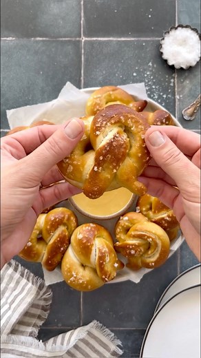 3.9K views · 103 reactions | Mini Sourdough Discard Pretzels with Honey Mustard Sauce are perfect for game day! To make them mini, I divided the dough into 16 pieces rather than 8 full-size pretzels. Grab the recipe for the Sourdough Discard Pretzels and the dipping sauce at the link in comments below or search “sourdough discard pretzels” on www.thisjess.com #sourdoughdiscard #sourdoughdiscardrecipe #softpretzels #pretzels | thisjess.cooks | Facebook