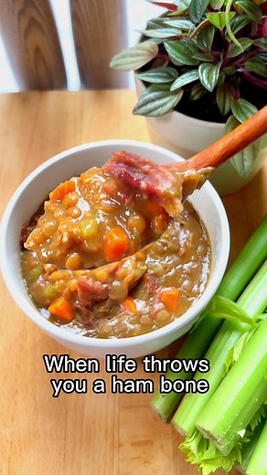 Instant Pot Green Lentil Ham Soup Recipe