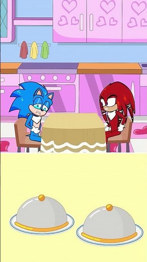 Sonic vs Knuckles: The Food Battle! 🍽️ #animation #sonic #funny #foodthief #animationmeme