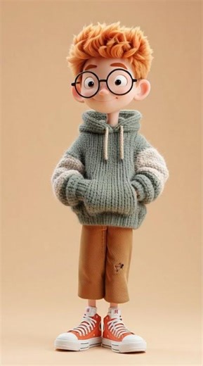 Meet This Adorable 3D Kid! Glasses & Cool Style Animation"