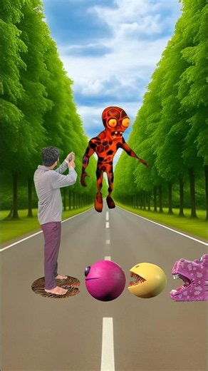 I jump on monster Pac Man vs big monster Pac Man game over #shorts #youtubeshorts #viral #funny #vfx