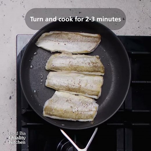 Pan fried Whiting with Crispy Bacon and Butter Sauce