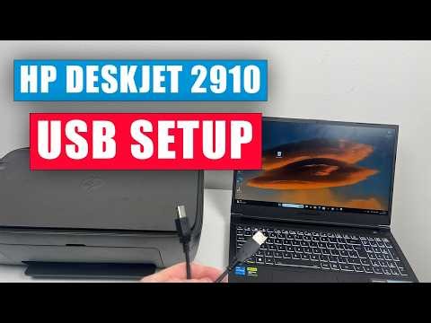 How to Connect HP DeskJet 2910 Printer to PC Computer Using a USB Cable