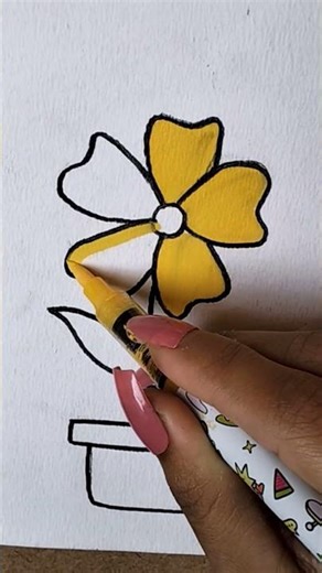 Relaxing Flower Pot Coloring 🌼 | Aesthetic Coloring Process | Satisfying Art Video