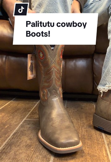 Palitutu cowboy boots! Price isn't a reason any longer to not own some great looking cowboy boots! These are from Montana boots INC and they are comfortable and affordable! They do come in several colors too and these are the square toe style! Slip resistant bottoms as well! Western style cowboy boots! #tiktokshopholidayhaul #tiktokshopcreatorpicks #mensfashion #cowboyboots#westernfashion