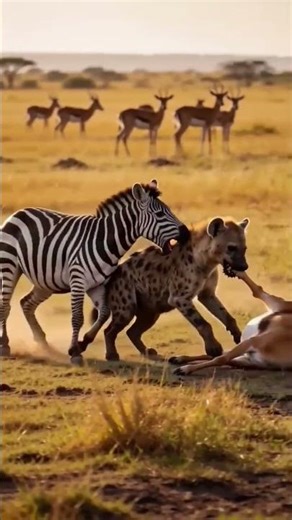 Brave Zebra Saves Deer from Hyena Attack | Wildlife Rescue Story