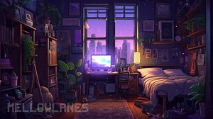 Vtuber Background Animated | Cosy Lofi Bedroom | Purple Looped Vtuber Twitch Stream Overlay | Instant Digital Download - Etsy
