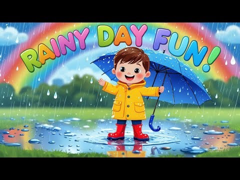Rainy Day Fun! | Cute Rain Song for Kids ☔🌈 | Sing Along Nursery Rhyme