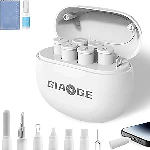 iPhone Cleaning Kit for Charging Port, Multi-7 in 1 Airpod Cleaner Kit, Phone Cleaning Tool, Repair for iPhone and Type-C Data Cable, Camera, Earbud, Speaker, Electronic Screen, Portable Storage Case