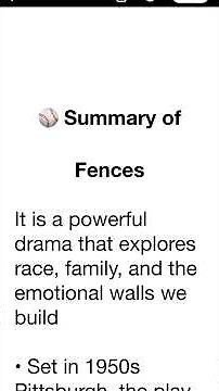 Fences Summary