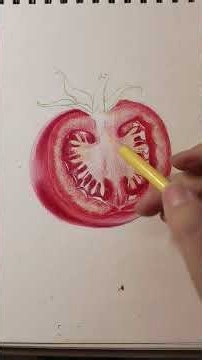 How to Draw a Realistic Tomato 🍅✏️ | Colored Pencil Tutorial | Step-by-Step