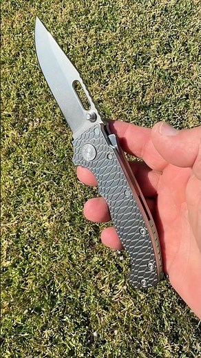 My Slim Silver Shark… Demko AD20S knife in Rockscale Design custom USA Ti scales/backspacer