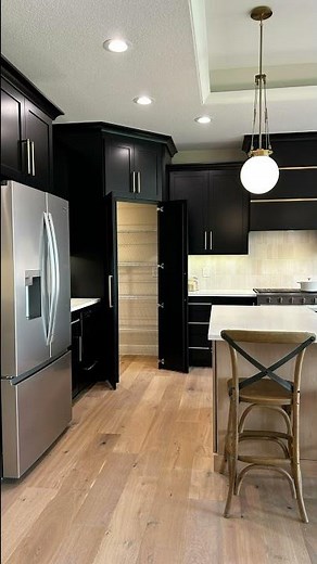 Corner Cabinet Front Hidden Pantry in Kitchen