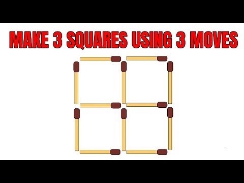 Matchstick Puzzle - Make 3 Squares In 3 Moves