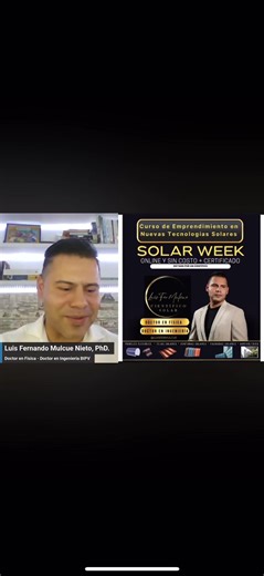 🔴 Hoy es la Clase #2 del Solar Week ☀️ Si aún no has visto la Clase #1, ¡todavía estás a tiempo! Puedes ponerte al día y seguir aprendiendo con nosotros. 📝 Regístrate ahora para recibir tu certificado de asistencia, válido solo si participas los 5 días del Solar Week. ⚠️ Importante: Después del sábado, las clases se retirarán de la plataforma y el registro estará disponible únicamente durante esta semana. No lo dejes pasar. 🚀 Hoy continuamos con la Clase #2