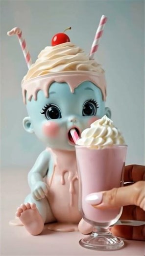 The Cutest heartwarming Milkshake baby drinking an milkshake!#Magical#shake#Sweet#Milkshake#