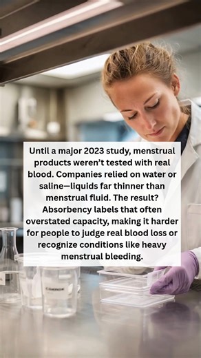 Women In World History on Instagram: "Until a major 2023 study, #menstrual product companies primarily used water or saline solution, not actual blood, to test absorbency. #womenshealth #DidYouKnow"