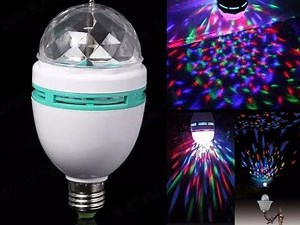 Lâmpada Giratória Bola Maluca Festas Globo De Luz Led Rgb