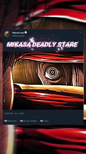 Mikasa Deadly stare 🥶🥵 #attackontitan #aot #shorts #viral #anime