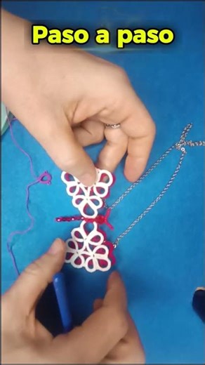 Short Libélula de Frivolite Paso a paso.Aprende a hacerla.#frivolite #tatting #libélula #hechoamano