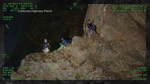 2 hikers saved from edge of steep cliff in California