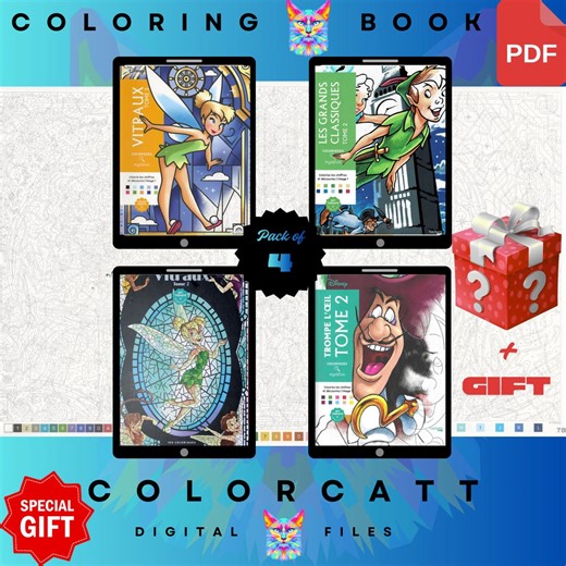 Peter Pan Color by Number Bundle – 400 Mystery Coloring Pages PDF | Disney Peter Pan Coloring Book | iPad Procreate + Bonus Gift - Etsy