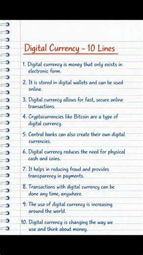 Digital Currency Essay 10 Lines | Future of Digital Money