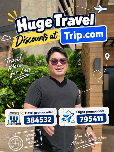 New deals are now up at Trip.com! Check out their app, and type in these codes on their search bar to unlock the exclusive deals! Flight deals: 795411 Hotel Deals: 384532 Travel more for less with Trip.com! @trip.hotel_id._ #tripcompromo #traveldiscounts #travelhacks #geraemontravel #tripcom