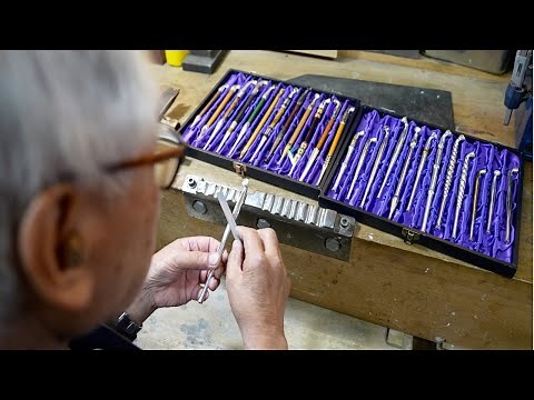 The process of making Japanese handmade tobacco pipe by A 90-year-old craftsman.