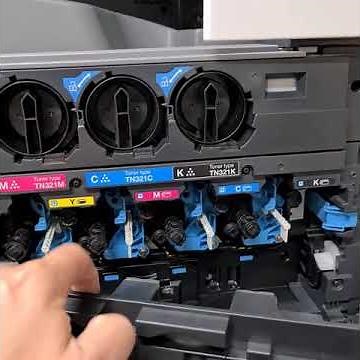 How to empty the Konica Minolta waste box.(Waste Toner box full).