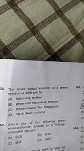 The small signal stability of a power system is affected by(A)... | Filo