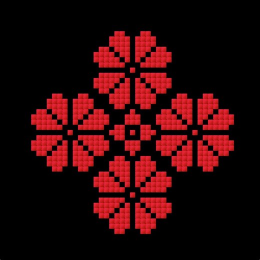 Kogin Blossom Series -simple Harmony- Cross Stitch Pattern | Modern Japanese Floral Design - Instant Download PDF - Etsy