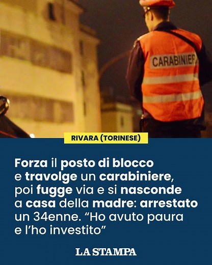 Forza il POSTO DI BLOCCO e travolge un CARABINIERE. Poi si nasconde dalla MADRE