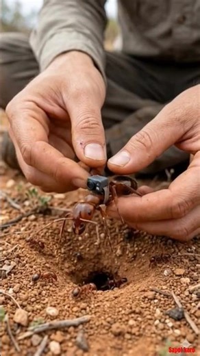 World’s Smallest Spy Camera on an Ant 🐜 Incredible Tech! #shorts