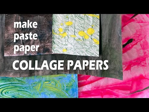 Paste Paper COLLAGE PAPERS –cornstarch paint recipe & paste paper painting