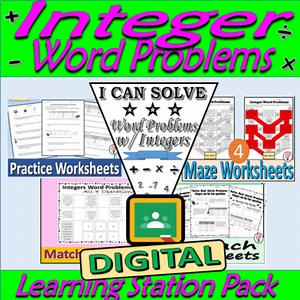 DIGITAL BUNDLE - Solve Integers Word Problems using all 4 Operations